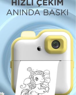 Sarı Dijital Video Kayıt Fotoğraf Çocuk Kamerası Anlık Termal Resim Kağıt Baskılı Yazıcı