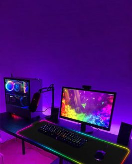 Rgb Led Işıklı Baskısız Düz Siyah Renk Gaming Mouse Pad 78 X 30cm Mp-0778